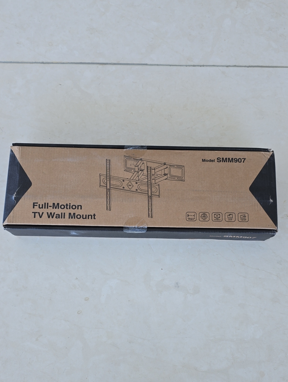 Full-Motion TV Wall Mount Mounting Bracket - Black